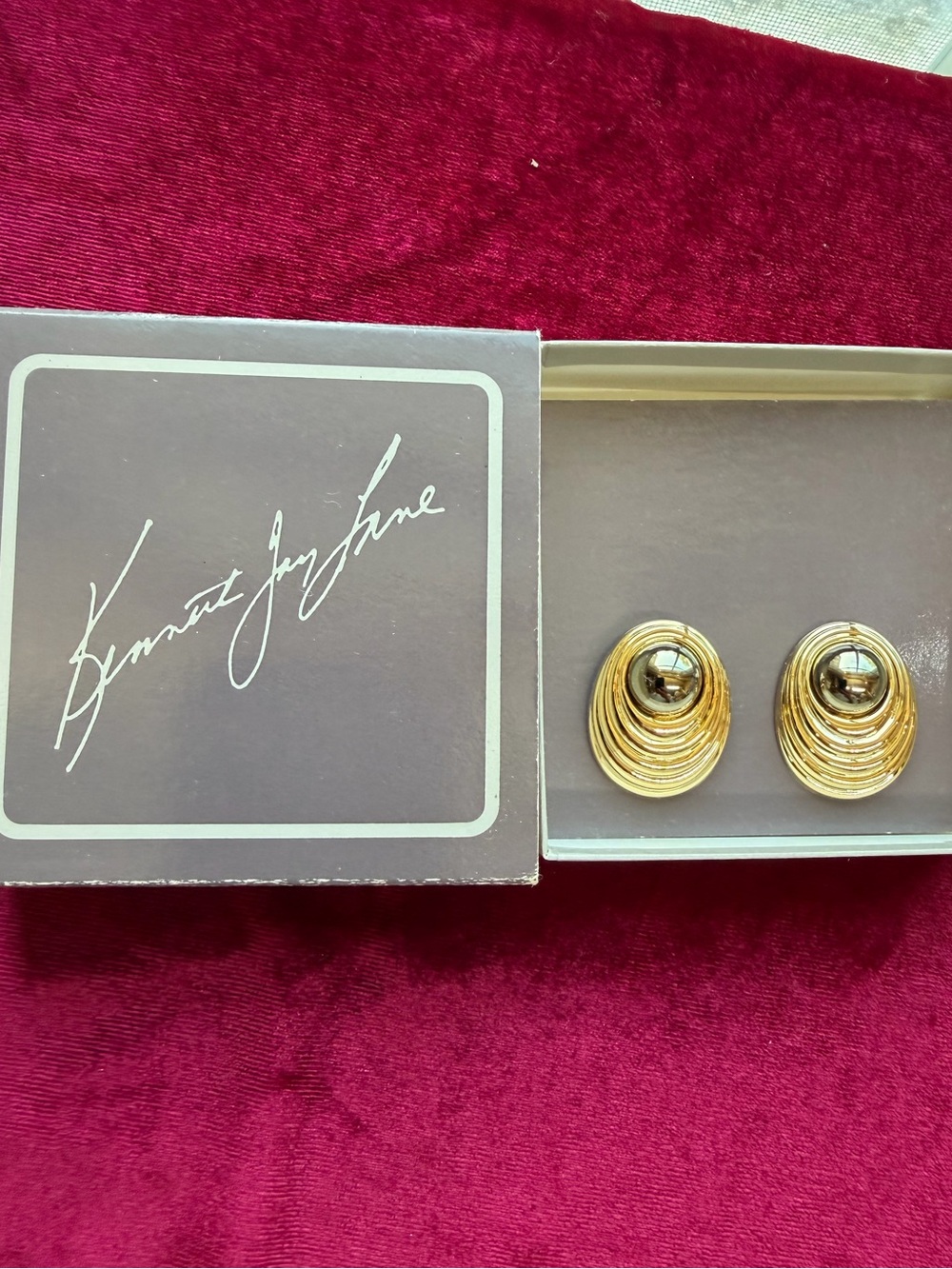 Vintage Avon Kenneth Jay Lane Modern Silhouette Pierced Earrings